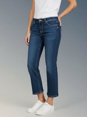 Nine West NW Jeans Cropped blue dark wash denim Size 8 size 28 cotton spandex